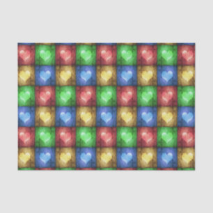 Colourful Valentine's Day Rustic Hearts Tissue Paper