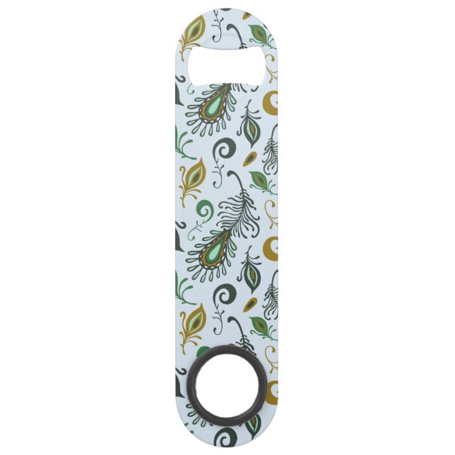 Colourful Various Feathers Bar Key (Front)