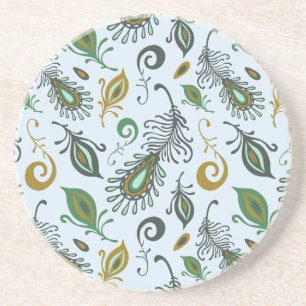 Colourful Various Feathers Coaster