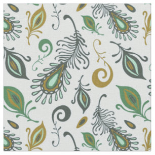 Colourful Various Feathers Fabric