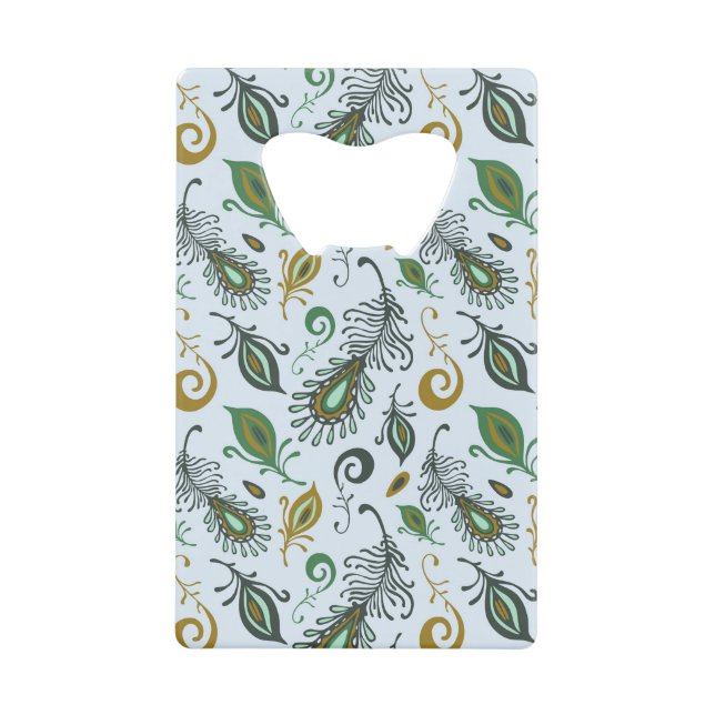 Colourful Various Feathers Wallet Bottle Opener (Front)