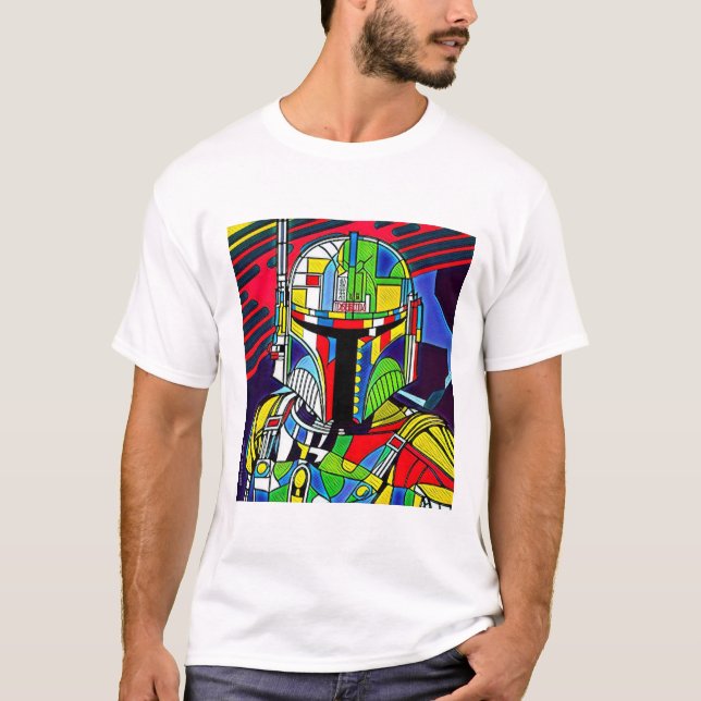 Colourful Vector Robot Illustration T-Shirt (Front)