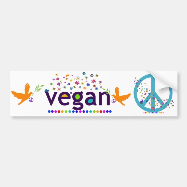 Colourful Vegan Bumper Sticker (Front)