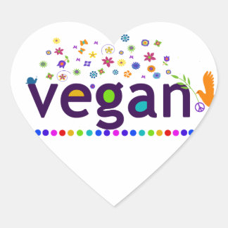Colourful Vegan Heart Sticker