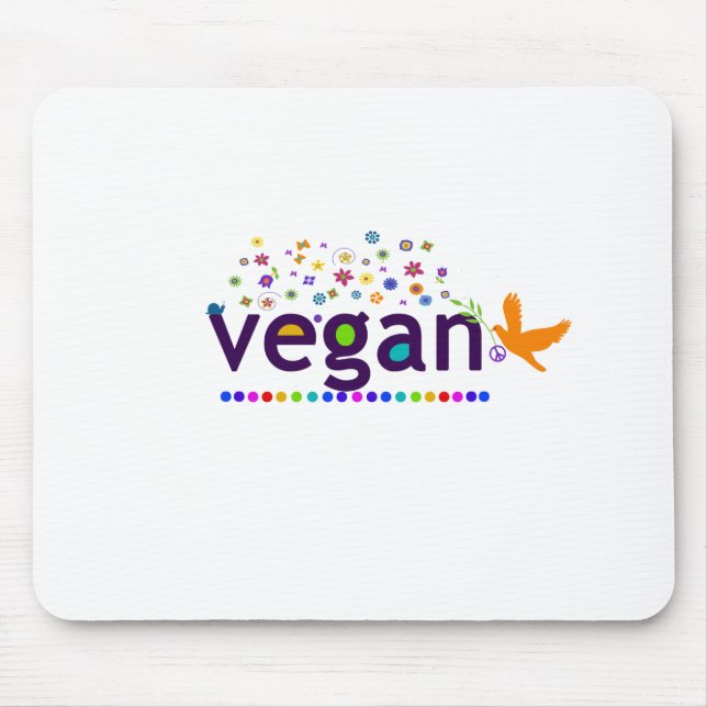 Colourful Vegan Mouse Pad (Front)