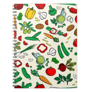Colourful Vegetable Icons Notebook