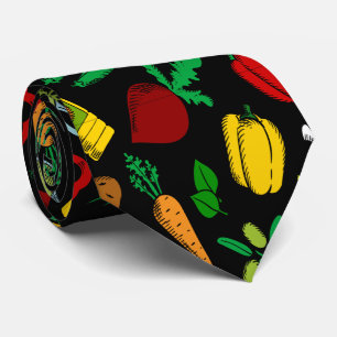 Colourful Vegetable Icons      Tie