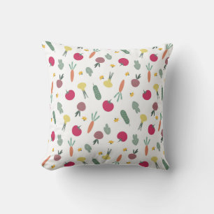 colourful vegetable pattern throw pillow