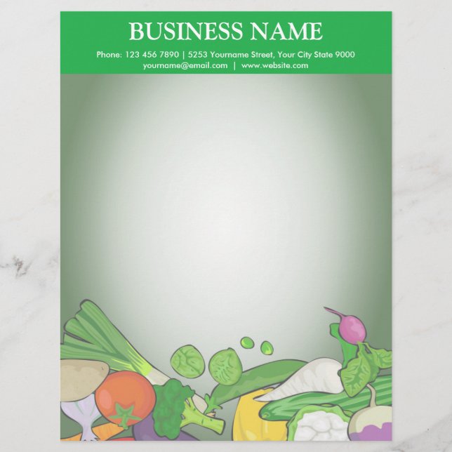 Colourful Vegetables | Grocery Store Letterhead (Front)