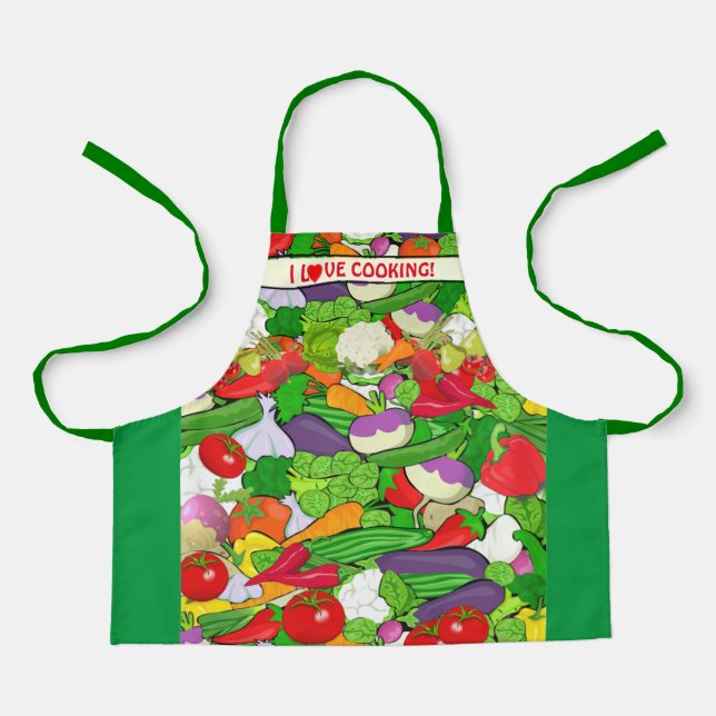 Colourful Vegetables, I love cooking  Kids' Apron (Front)