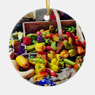 Colourful Vegetables in a Farmer's Market Ceramic Ornament