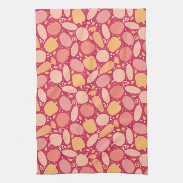 Colourful vegetables pattern kitchen towel (Vertical)