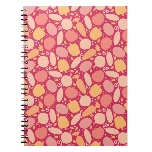 Colourful vegetables pattern notebook (Front)