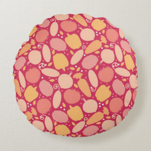 Colourful vegetables pattern round pillow