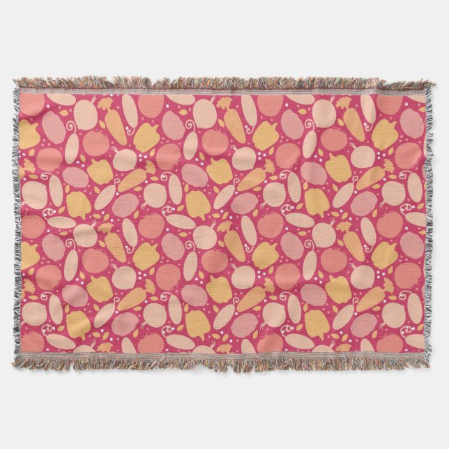 Colourful vegetables pattern throw blanket (Front)