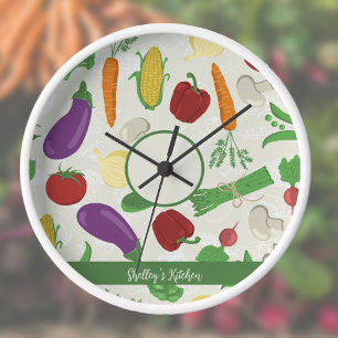 Colourful Vegetables Wall Clock