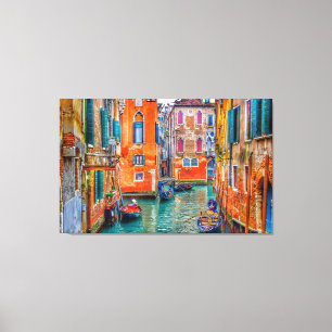 COLOURFUL VENICE CANAL, ITALY CANVAS PRINT