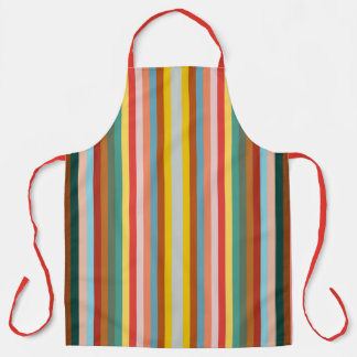 Colourful Vertical Retro Stripes  Apron
