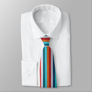 Colourful Vertical Retro Stripes Tie