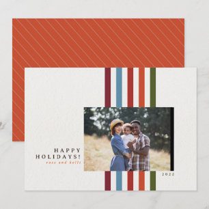 Colourful Vertical Ribbon Holiday Card