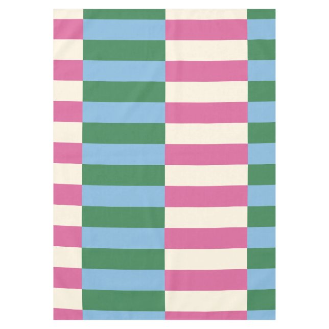 Colourful Vertical Striped Pattern Tablecloth (Front)