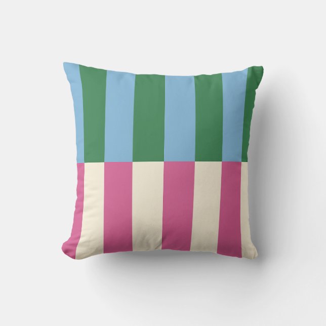 Colourful Vertical Striped Pattern Throw Pillow (Front)