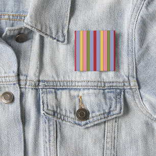 Colourful Vertical Stripes Pattern 2 Inch Square Button