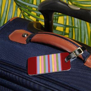 Colourful Vertical Stripes Pattern Luggage Tag