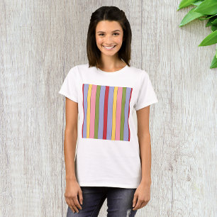 Colourful Vertical Stripes Pattern T-Shirt