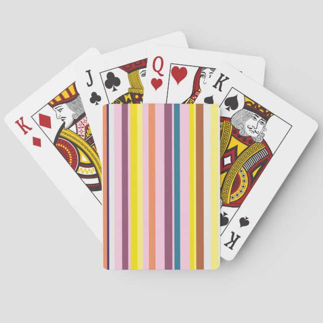 Colourful Vertical Stripes Playing Cards (Back)