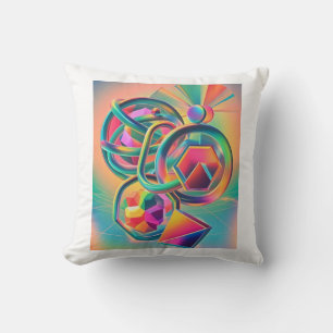 Colourful Vibrant and whimsical abstract artwork Throw Pillow