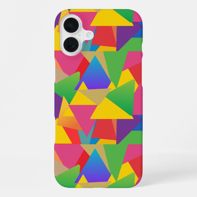 Colourful Vibrant Bold Triangle Patterned  iPhone Case (Back)