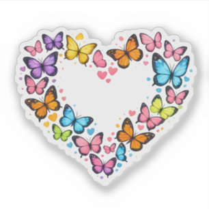 Colourful Vibrant Butterfly Heart