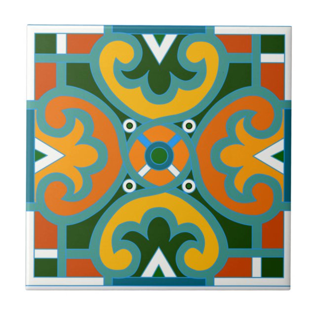 Colourful,vibrant ceramic tile (Front)