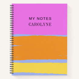 Colourful Vibrant Design Personalize Text Notebook