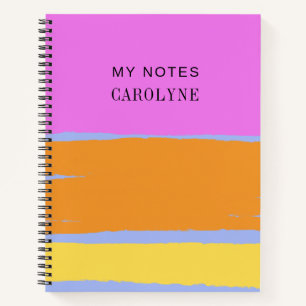 Colourful Vibrant Design Personalize Text Notebook