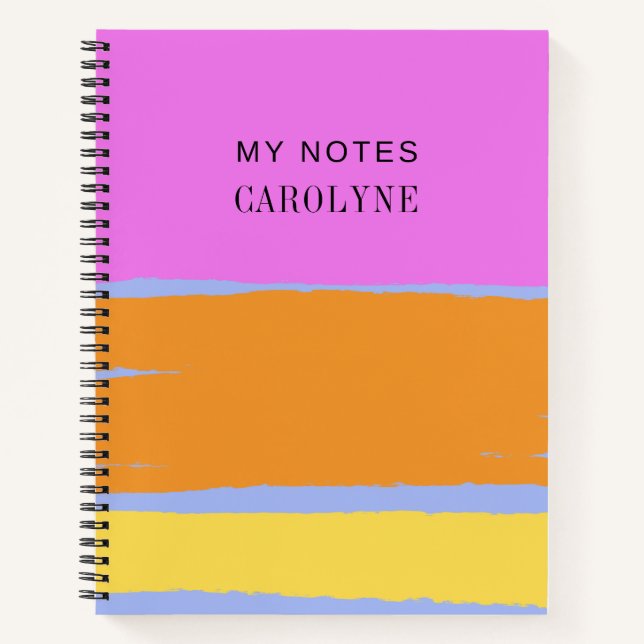 Colourful Vibrant Design Personalize Text Notebook (Front)