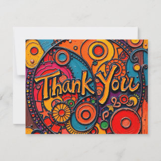 Colourful Vibrant Flat Thank you Card