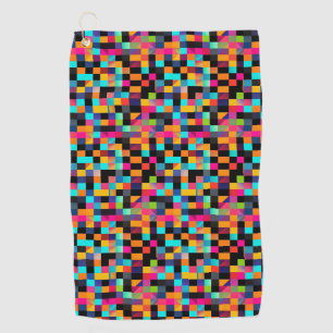 Colourful Vibrant Geometric Shapes Pattern Golf Towel