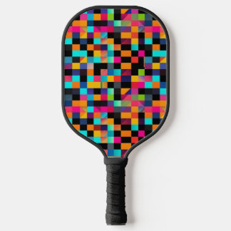 Colourful Vibrant Geometric Shapes Pattern Pickleball Paddle
