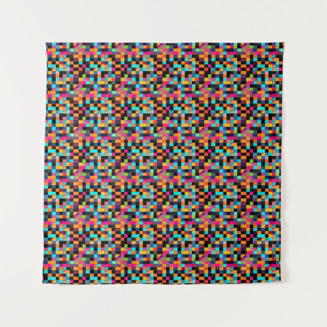 Colourful Vibrant Geometric Shapes Pattern Tapestry (Front)