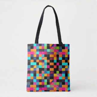 Colourful Vibrant Geometric Shapes Pattern Tote Bag