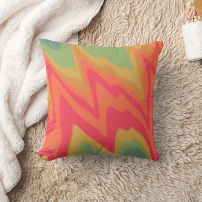 Colourful Vibrant Girly Glam Modern Rainbow Throw Pillow (Blanket)