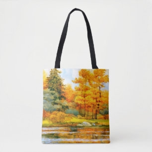 Colourful vibrant hand drawn watercolor sketch dra tote bag