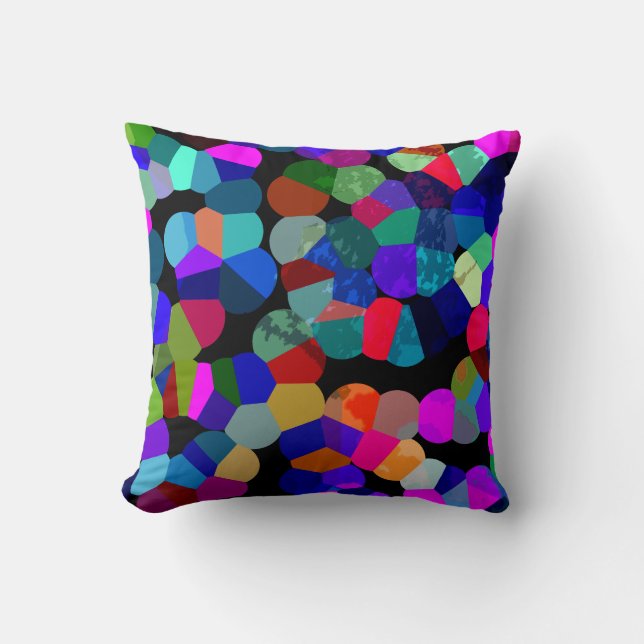 Colourful Vibrant Pattern Throw Pillow (Front)