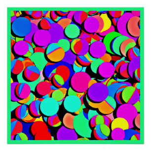 Colourful Vibrant Retro Revival Pattern Poster