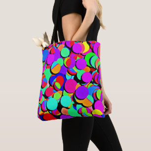 Colourful Vibrant Retro Revival Pattern Tote Bag