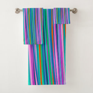 Colourful Vibrant Stripes in Bright Summer Colours Bath Towel Set