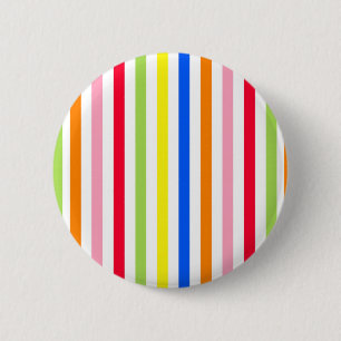 Colourful Vibrant Stripes Pattern Design  2 Inch Round Button