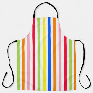Colourful Vibrant Stripes Pattern Design Apron